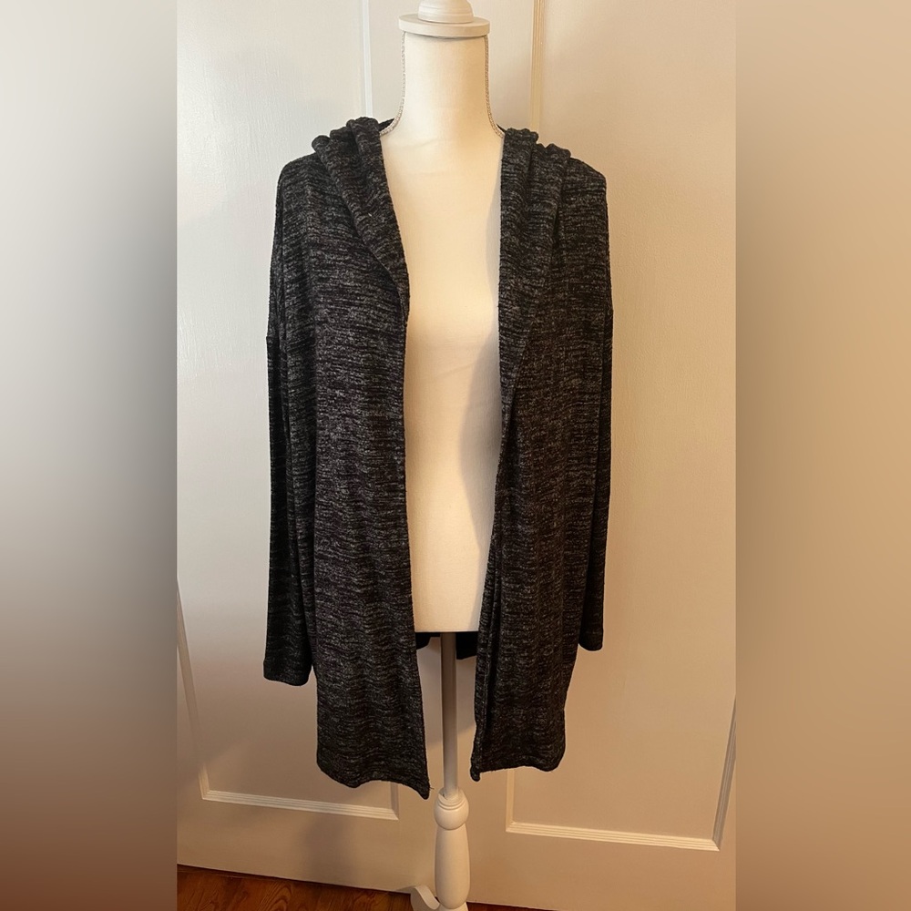 GAP Charcoal Open Front Hooded Cardigan